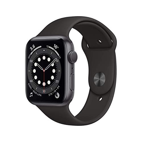 Image of Apple Watch Series 6 (GPS, 44mm) Space Grey Aluminium Case with Black Sport Band (Renewed)