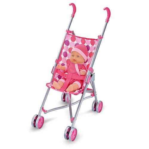 Image of Ram® Kids Pretend Play Folding Pushchair Girls Dolls Pram Toy