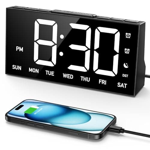 Image of GOLOZA Digital Alarm Clocks for Bedrooms, Digital Clock with 4 Level Brightness +Off, Dual Customizable Alarms, USB Port, Power-Off Memory, Snooze, DST, 12/24H, Desk Clock for Kids Adults Elderly