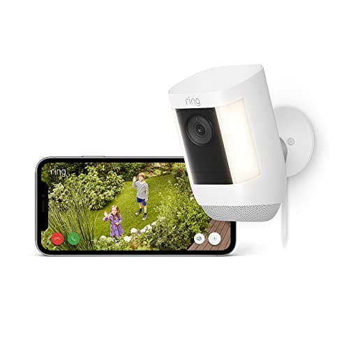 Image of Ring Spotlight Cam Pro Plug-In| Outdoor Security Camera 2K Video with Ring Vision, 3D Motion Detection, Bird's-Eye View, LED Spotlights, alternative to CCTV | 30-day free trial of Ring Subscription