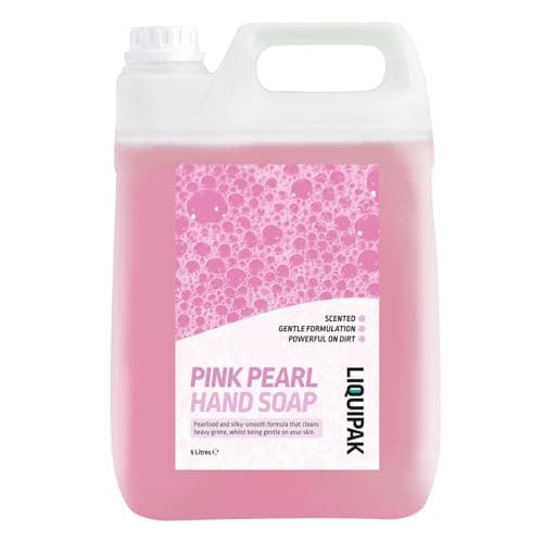 Image of Liquipak - Pink Hand Wash, Liquid Soap 5L | Pearlised Hand Soap Refill, Smooth, Gentle on the skin - For Washrooms, Hotels, Factories, Office, Private homes 5L