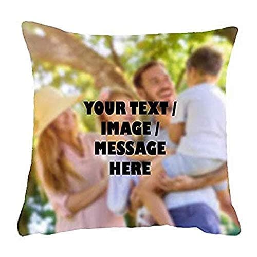 Image of Getagift Personalised Cushion with your own Text/Image/Any Name themed Cushion Cover-Throw Pillow Cover. (45 cm x 45 cm Linen Cushion Cover)