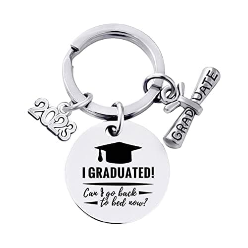 Image of 2026 Keychain 2023 Graduation Season Gift Keychain Pendant Stainless Steel Round European American Border Gift Metal, a, One Size