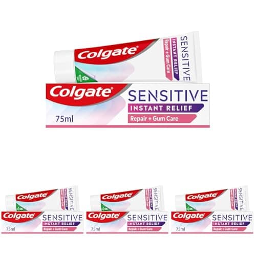Image of Colgate Sensitive Instant Relief Repair + Gum Care Toothpaste 75ml | Fluoride Toothpaste | Instant Sensitivity Relief* | Strengthens Gums | Repairs Sensitive Areas of Teeth** (Pack of 4)