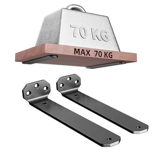 Image of HUAEU Heavy Duty Shelf Brackets 15cm, 2 Pack Black Wall Mounted L Shape Shelf Supports, Floating Shelf Brackets with Screws, 90° Metal Angle Brackets for Kitchen, Living Room, Garage, Office
