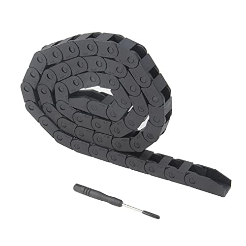 Image of Zeberoxyz 10x10mm Drag Chain Length 1Meter Close Type Black Plastic Flexible Cable Carrier R18 with Flat Wrench for 3D Printer and CNC Machines (10x10mm-Close)