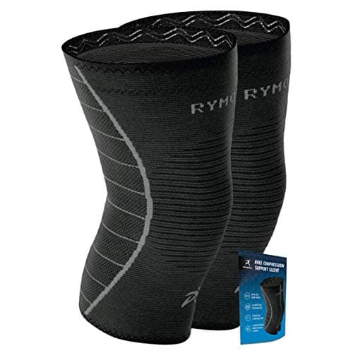Image of Rymora Knee Supports for Women and Men - Compression Sleeves to Ease Knee Discomfort - Great for Running, Sports & Everyday Wear (Black) (Pair) (Small) [S]
