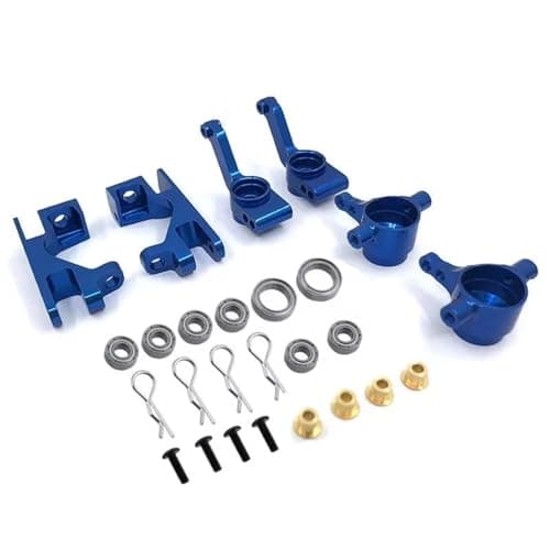 Image of Rc Car Spares For Traxxas For Slash 4x4 For 1/10 RC Car Aluminum Left Right Steering Blocks Part 6837X C-Hubs 6832X Axle Carriers Caster Blocks 1952X(Blue)