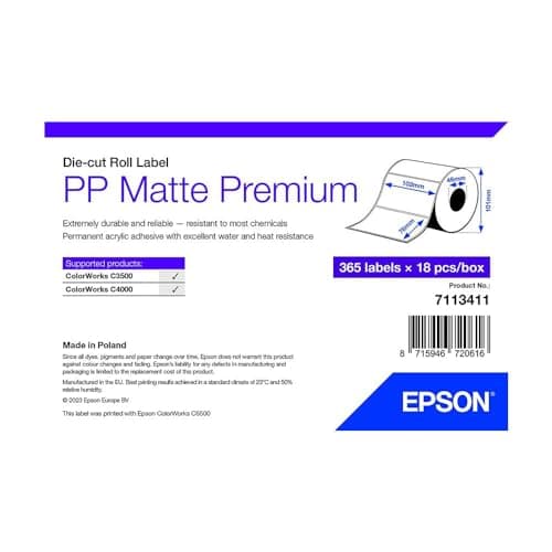Image of Specials/Other Brand EPSON Model Epson 7113411 Printer Label White Self-Adhesive Printer Label