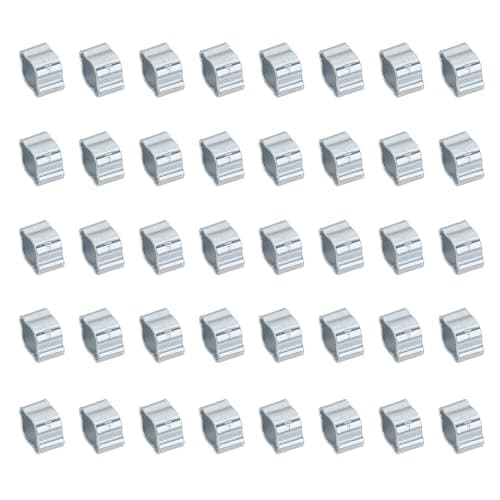 Image of PATIKIL 40 Pack 5-7mm Double Ear Hose Clamp, Galvanized Steel O Clip Crimp Rings for Fuel Petrol Pipe Tube Fitting Connections, Silver Tone