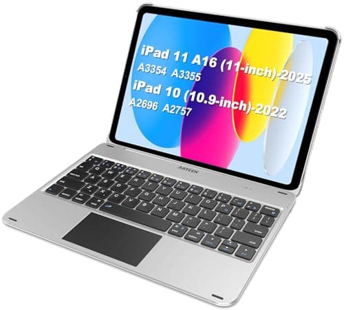 Image of Arteck iPad 11th 10th Generation Keyboard Case, Folio Cover, Multi-Touch Trackpad, Detachable Bluetooth Keyboard for iPad (A16) 11th/10th Gen