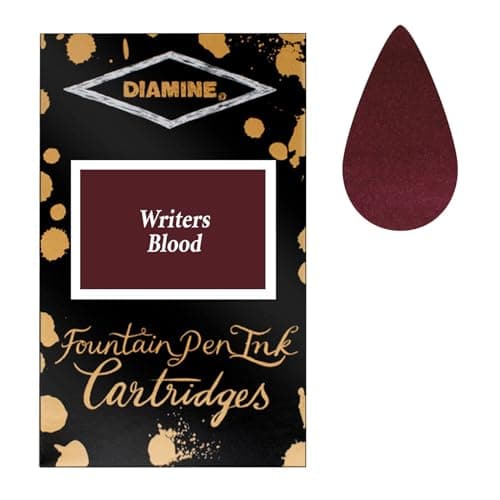 Image of Diamine Writers Blood Fountain Pen Ink cartridges 18 Pack