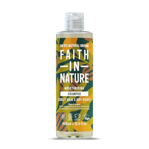 Image of Faith In Nature Natural Shea & Argan Shampoo, Moisturising for Curly Hair & Dry Scalp, Vegan & Cruelty Free, No SLS, Silicones or Parabens, 400ml