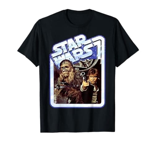 Image of Star Wars Chewbacca And Han Solo Vintage Logo Poster T-Shirt