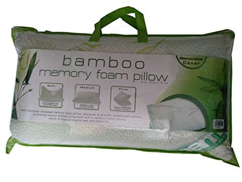 Image of AR Textile Luxury Bamboo Memory Foam Pillows with Removable Cover, Medium Firm Support, Orthopedic Pain Relief Pillows (Pack of 2)