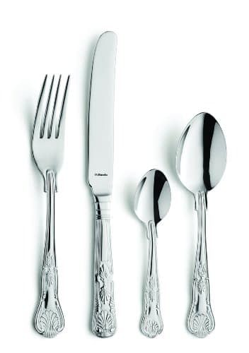 Image of Amefa Vintage Kings 16 Piece Cutlery Set for 4 – Gift Boxed – Ornate Regal Design – Fine Quality Stainless Steel – Polished Mirror Finish – Dishwasher Safe