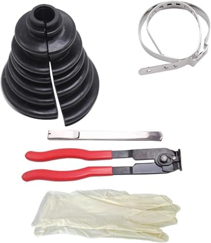 Image of Universal Split CV Joint Boot Kit Universal CV Boot Kit Split Joint Gaiter Stretchable Replacement Including Fitting Pliers Compatible for Shafts 19-35MM and CV Joints 56-110MM