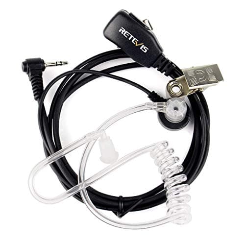 Image of Retevis Walkie Talkie Earpiece with PPT Mic, 1 Pin 2.5mm Security Bodyguard Headset Compatible RT45 Motorola T82 T92 TKLR T3 T5 T6 T7 T8 T9 T6210 H20 Walkie Talkie (1 Pcs)