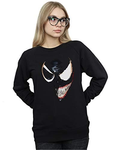 Image of Marvel Women's Venom Split Face Sweatshirt Black Medium