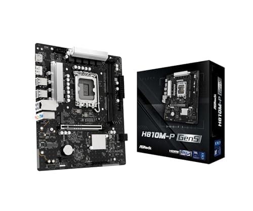 Image of ASRock H810M-P Gen5 Motherboard, Micro ATX, LGA1851 Socket, DDR5, PCIe 5.0, Intel Core Ultra Series 2