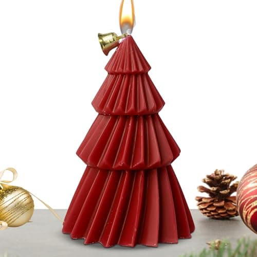 Image of Acunny Christmas Tree Candles - Natural Christmas Scented Candle Made of Plant Wax - Small Table Decoration for Home Window Decoration for Housewives Living Room Events Celebrations