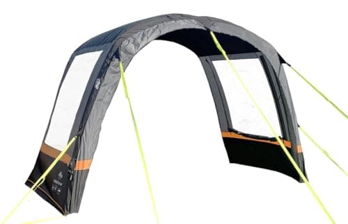 Image of OLPRO Cocoon Breeze Campervan Awning Extension - Charcoal & Orange, Air Beam, extra storage room, undercover dining area, 350cm wide x 180cm long