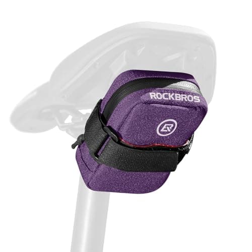 Image of ROCKBROS Bike Saddle Bag, Mini Bicycle Under Seat Pouch Portable Cycling Seat Pack Bicycles Storage Bags for Racing Road Mountain Bike 0.35L