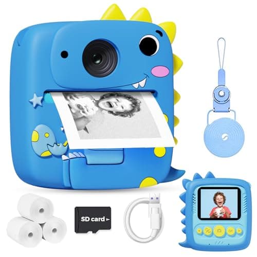 Image of Kids Camera Instant Print for Boys Girls, Christmas Birthday Gifts for 3 4 5 6 7 8 9 Year Old Boys Girls, 1080P Kids Digital Camera Toys for Kids Age 3-9 Blue