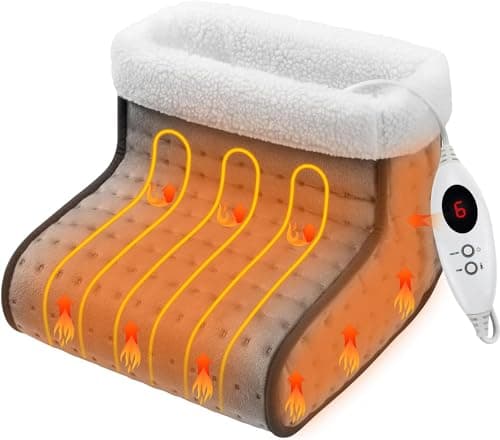 Image of Highlands Electric Foot Warmer for Men and Women, Fast Heating Pad for Foot with 6 Heat Settings, Automatic Shut-Off and Machine Washable Heated Foot Warmer