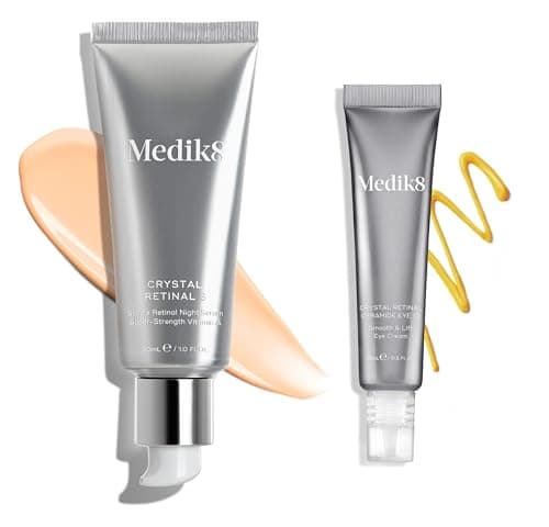 Image of Medik8 Crystal Retinal 3 (30ml) & Ceramide Eye 3 (15ml) - Age-Defying Retinal Night Serum & Eye Cream - Improves Wrinkles & Skin Firmness- 0.03% Retinal Strength