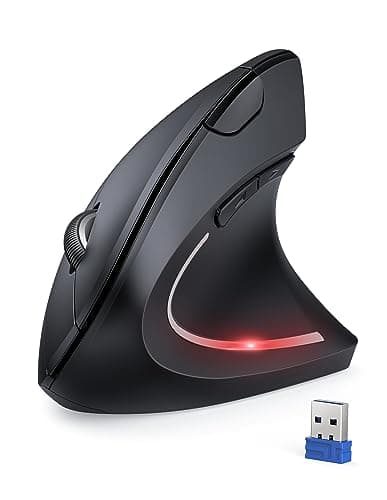 Image of TECKNET Ergonomic Mouse, 4800DPI Wireless Vertical Mouse 6-Button Silent Mice with 5 Adjustable Levels DPI, USB Receiver, 2.4G Cordless Computer Mouse Optical Wireless Mouse for Laptop, PC, Mac