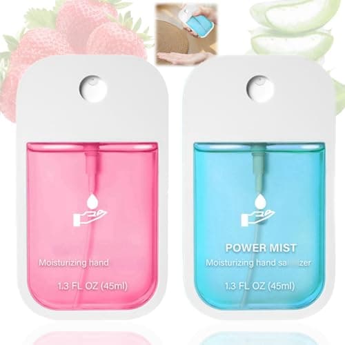Image of Mist Hydrating Hand Sanit-izer Spray for Adults,Cleanses Your Hands,Hand Sanit-iser Travel,Hand Sanit-iser Mini,Small Hand Sanit-iser,Mini Travel Essentials,Multi-Flavor,Hand Spray,Strawberry+Aloe