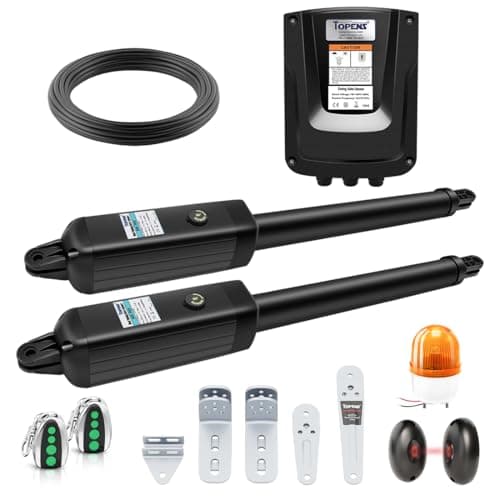 Image of TOPENS KD702 Dual Swing Gate Opener Light Duty Automatic Gate Motor for Double Swing Gates Up to 3.6m per Arm, Electric Driveway Gate Operator AC Powered with Remote Control, Beacon and Photo Sensor