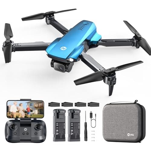 Image of Holy Stone HS290 Foldable Drone with 1080P HD Camera for Beginners, RC Quadcopter with Optical Flow, APP Control, Tap Fly, 3 Speed Modes, 2 Modular Batteries, Toys Gifts for Boys and Girls, Blue