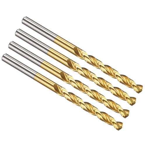 Image of PATIKIL 5mm Drill Bit, M42 8% Cobalt High-Speed Steel Jobber Straight Shank 135° Titanium Nitride (TiN) Coated for Hard Metal Stainless Steel - 4 Pack