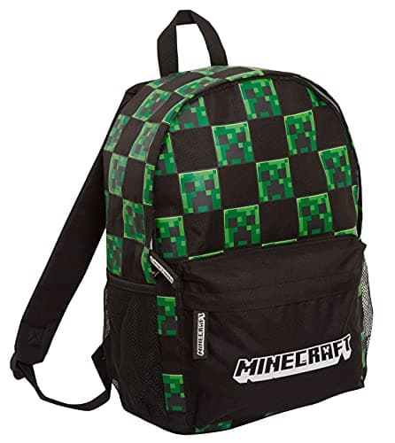 Image of Minecraft Creeper Gamer Backpack for Kids Adults Laptop Backpack Gift for Gamers, Black, Taille unique, Daypack