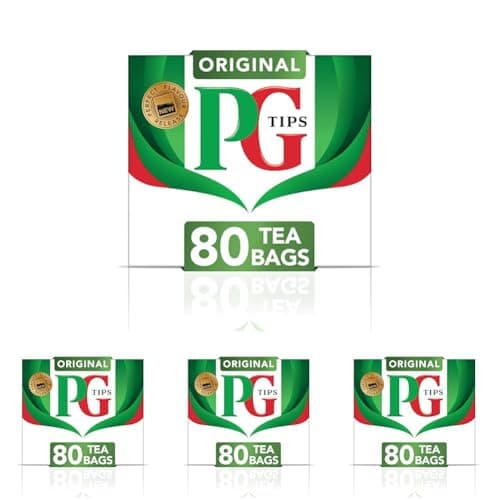 Image of PG Tips Original | Black Tea Bags | Refreshing, Flavourful & Full-Bodied | Perfect Flavour Release | 80 Plant Based Biodegradable Teabags (Pack of 4)