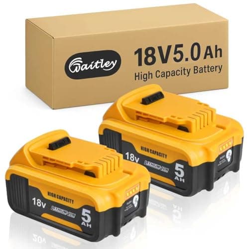 Image of 2 Pack Waitley 18V 5.0Ah Replacement Battery for dewalt battery 18v – Reliable Power for Drills, Impact Drivers & Daily Jobsite Use