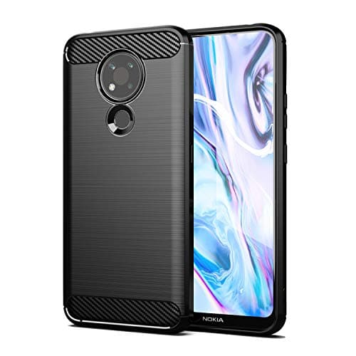 Image of SCL Nokia 3.4 Case Cover for Nokia 3.4 Case, Brushed Carbon Fiber Texture, Anti-Scratch and Shock Absorption Technology – Black