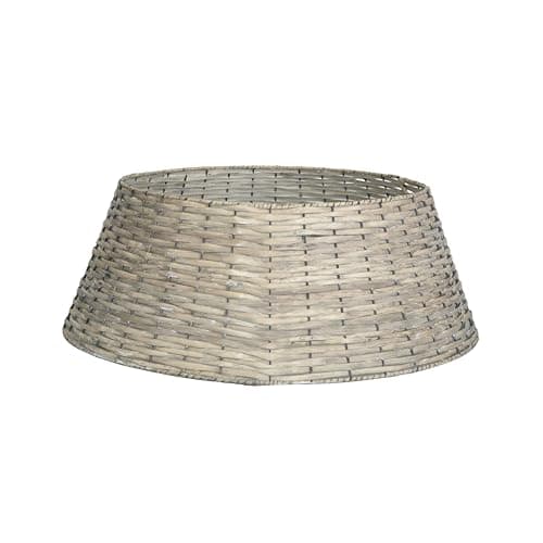 Image of Wickerfield 21 x 60cm Foldable Christmas Tree Skirt, Christmas Tree Base Cover, Wicker Xmas Tree Basket, Collapsible Rattan Collar for 5ft / 6ft / 7ft Tree (3-Panel, Wicker)