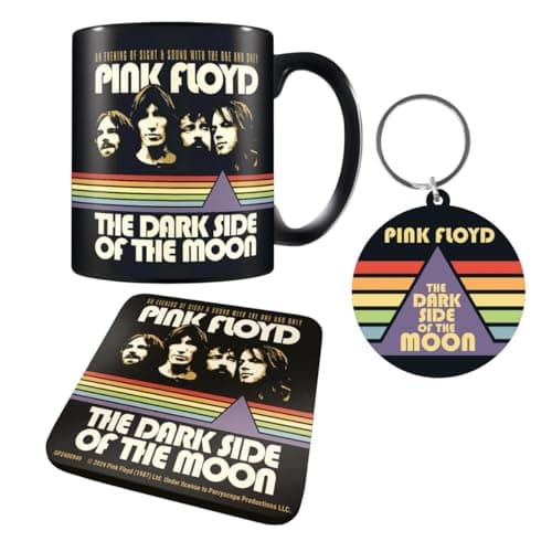 Image of Pyramid International Pink Floyd Gift Set (Mug, Coaster & Keychain) – Official Merchandise, Premium Ceramic Mug, Coaster, and Keychain, Fans and Collectors, for Birthdays or Special Occasions