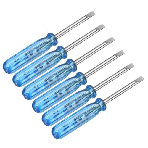Image of sourcing map 6pcs Mini Slotted Screwdriver 2.0mm 45mm Length Micro Precision Flat Head Screw Driver with Non-Slip Handle for Watch Eyeglasses Electronics Small Appliances Repair