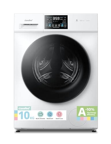 Image of COMFEE' Freestanding Washing Machine,10KG Load,A-10% Class, 1400RPM, Steam Care,BLDC Motor,Woolmark,Touch Panel,White-CFP03EW100W-UK