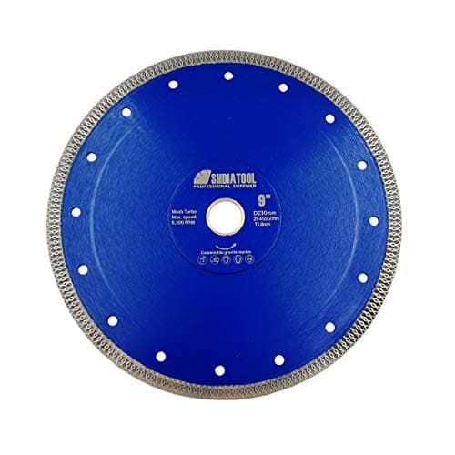 Image of SHDIATOOL 230mm/9 Inch Diamond Cutting Disc - Turbo X Mesh Blade for Tile, Marble, Ceramic, Porcelain - Professional Grade