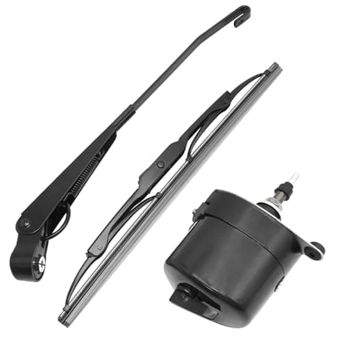 Image of JUUDDENPARTS 01287358 12V Wiper Motor with Arm and Blade, Universal Windscreen Wiper Motor, Front or Rear Car Wiper Motor for Tractor Fishing Boat ATV UTV, Replaces 773100001