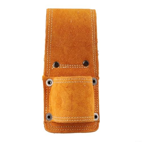 Image of Vibsky Professional Cowhide Hammer Loop for Belt, Heavy Duty Leather Tool Holder with Secure Clip for Carpentry and Construction, for Orange(single socket)