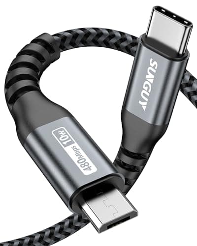 Image of SUNGUY USB C to Micro USB Cable 1.6FT, OTG USB Type C to Micro Nylon Braided Compatible with Galaxy S7 S6, PS4, MacBook Pro/Air, Pixel, LG and Micro USB Devices
