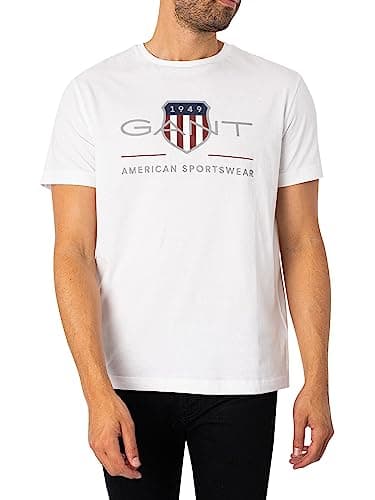 Image of GANT Men's Reg Archive Shield SS T-Shirt, White, M