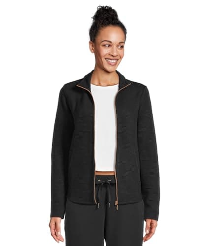 Image of Skechers womens Cozy Fit Diamond Ottoman Jacket, Bold Black, XS