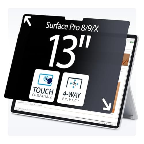 Image of StarTech.com 4-Way Privacy Screen For 13-inch Surface Pro 8/9/X Laptop, Portrait/Landscape, Touch-Enabled, +/- 30 Deg. View